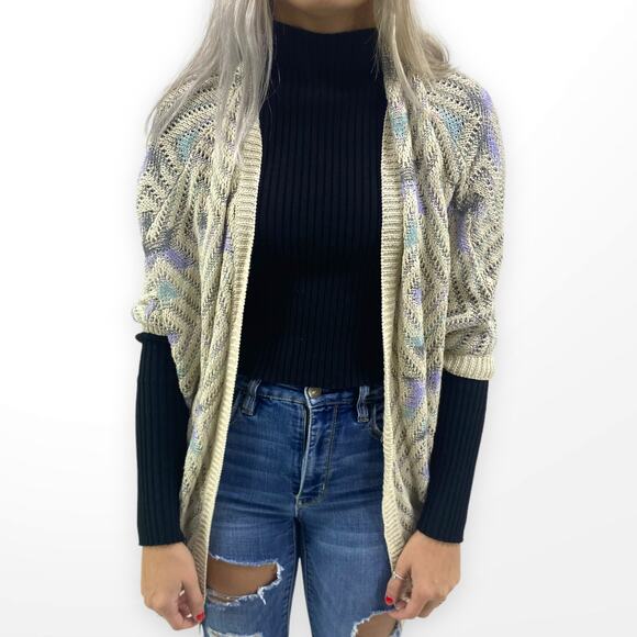 00s MUDD Vintage Cream Knit Open Front Cardigan - Picture 7 of 7